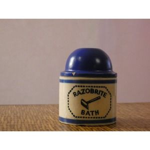 Vintage Razorbrite Bath Vintage Shaving Stoneware Bowl With Lid